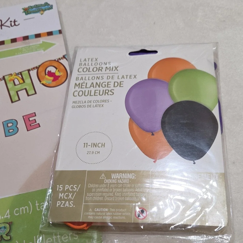 amscan Jumbo Letter Banner Kit & Balloons Baby Shower Fisher-Price Rainforest